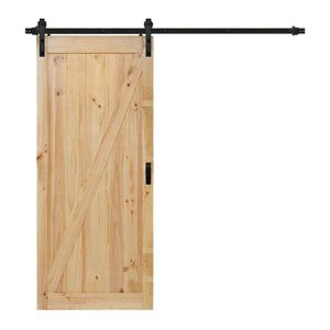1-Panel Knotty Alder Wood Barn Door (Z-Style) – 36″ x 84″